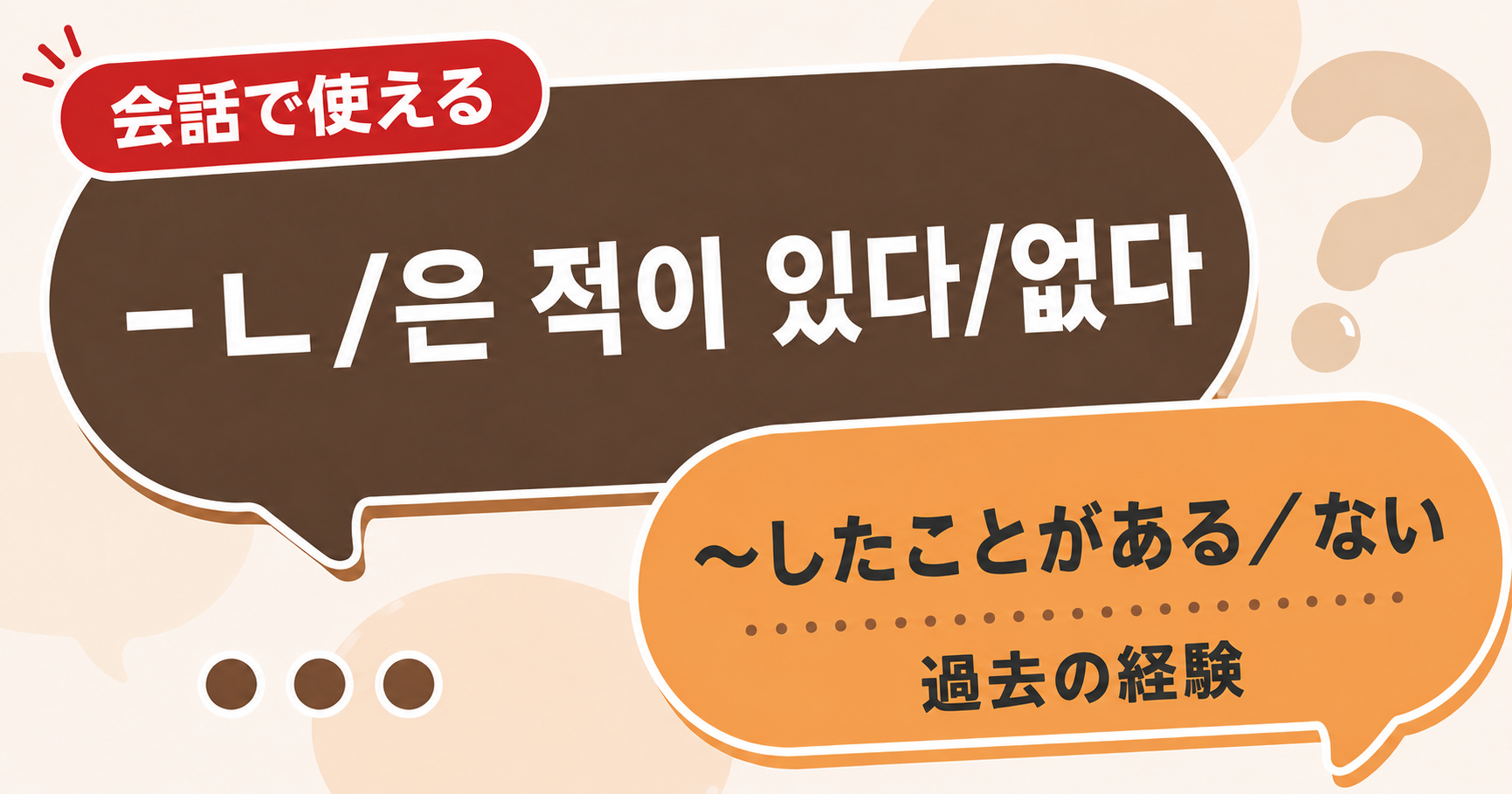韓国語文法「-ㄴ/은 적이 있다/없다」の解説サムネイル